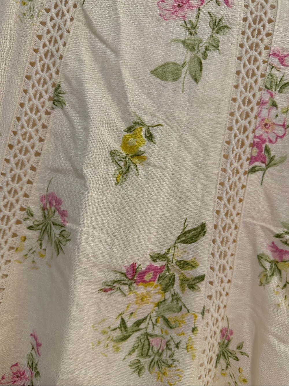 Caroline Constas Floral Crochet Inset Linen Maxi Dress XS NWT - Picture 7 of 10